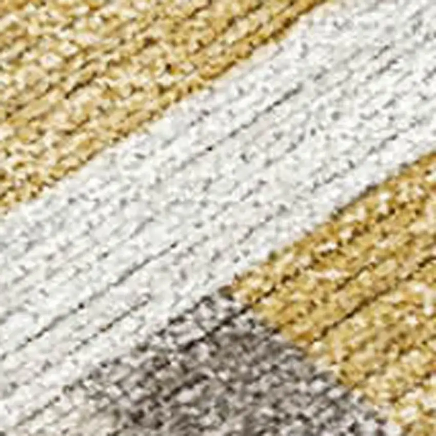 Gold And Ivory Geometric Washable Indoor Outdoor Area Rug Photo 1
