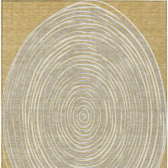 Gold And Ivory Geometric Washable Indoor Outdoor Area Rug Photo 4