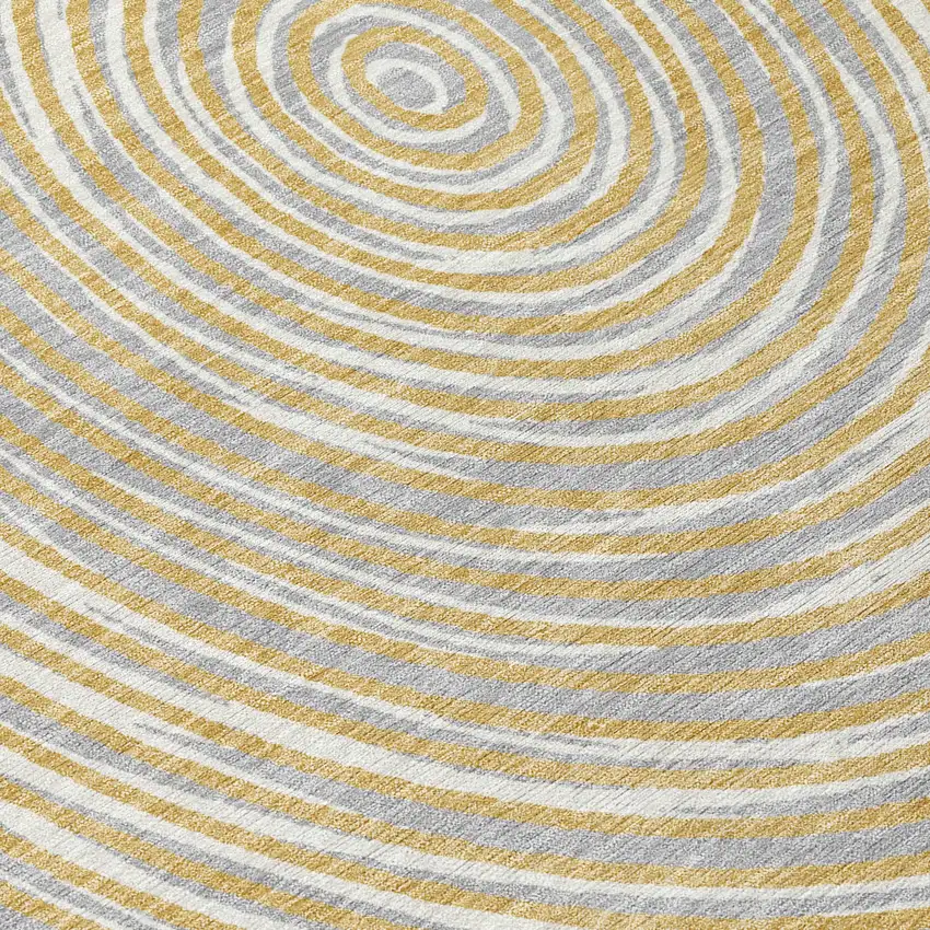 Gold And Ivory Geometric Washable Indoor Outdoor Area Rug Photo 8