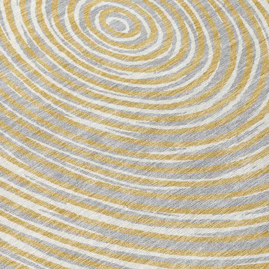 Gold And Ivory Geometric Washable Indoor Outdoor Area Rug Photo 8