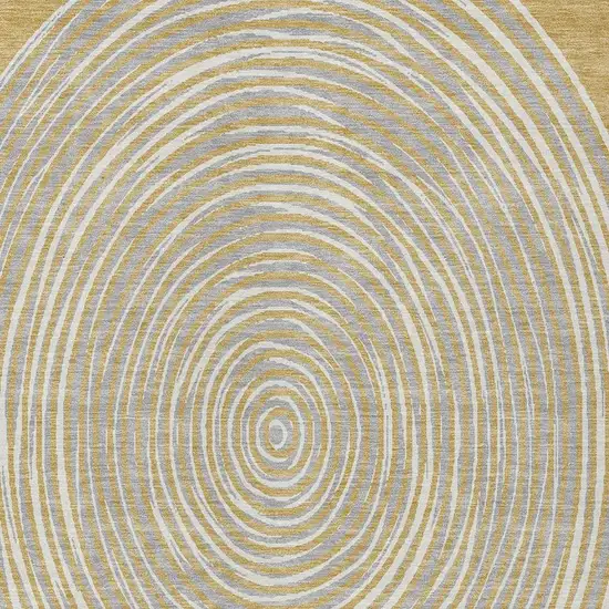 Gold And Ivory Geometric Washable Indoor Outdoor Area Rug Photo 5