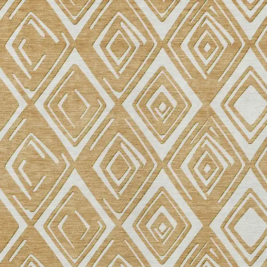 Gold And Ivory Geometric Washable Indoor Outdoor Area Rug Photo 6