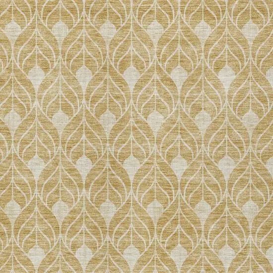Gold And Ivory Geometric Washable Indoor Outdoor Area Rug Photo 5