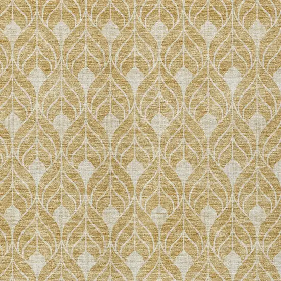 Gold And Ivory Geometric Washable Indoor Outdoor Area Rug Photo 5