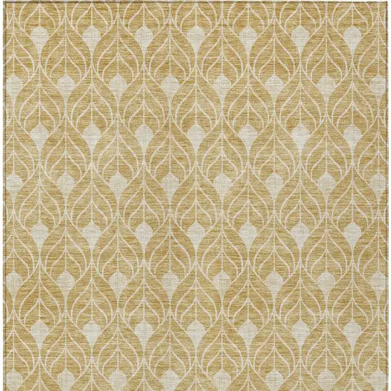 Gold And Ivory Geometric Washable Indoor Outdoor Area Rug Photo 6