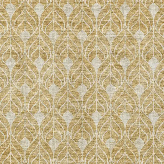 Gold And Ivory Geometric Washable Indoor Outdoor Area Rug Photo 5