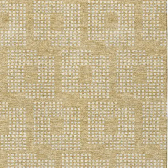 Gold And Ivory Geometric Washable Indoor Outdoor Area Rug Photo 6