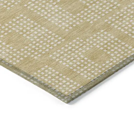 Gold And Ivory Geometric Washable Indoor Outdoor Area Rug Photo 4
