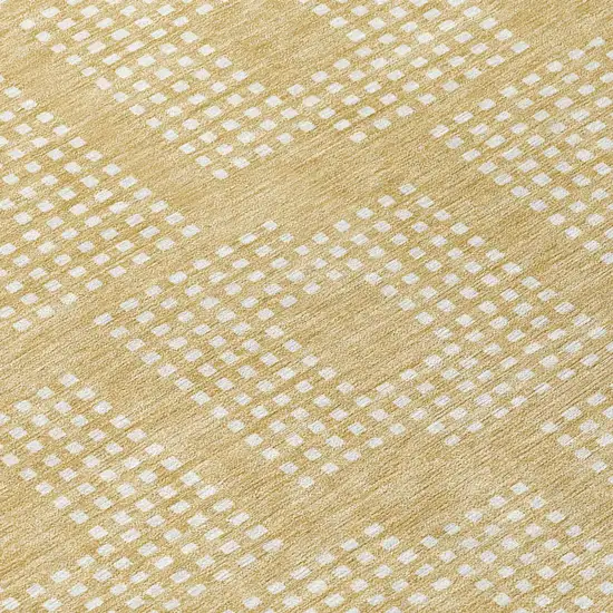 Gold And Ivory Geometric Washable Indoor Outdoor Area Rug Photo 7
