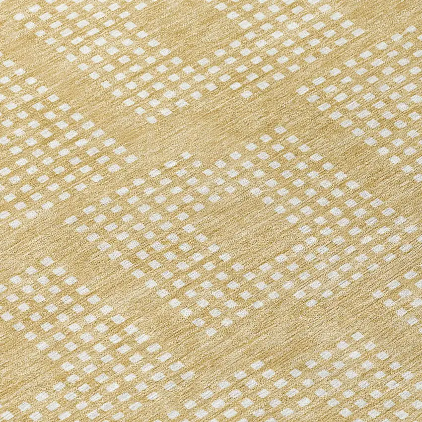 Gold And Ivory Geometric Washable Indoor Outdoor Area Rug Photo 7