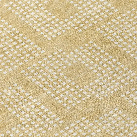 Gold And Ivory Geometric Washable Indoor Outdoor Area Rug Photo 7