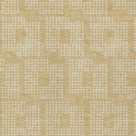 Gold And Ivory Geometric Washable Indoor Outdoor Area Rug Photo 6