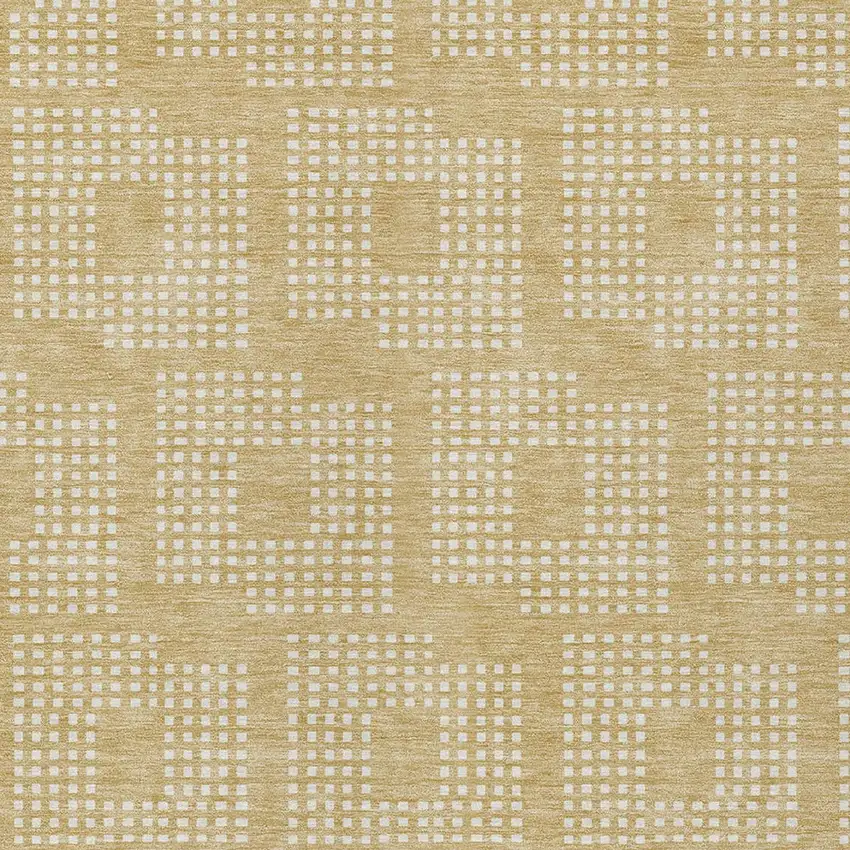 Gold And Ivory Geometric Washable Indoor Outdoor Area Rug Photo 6