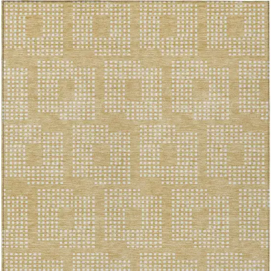 Gold And Ivory Geometric Washable Indoor Outdoor Area Rug Photo 6
