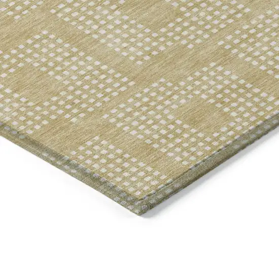 Gold And Ivory Geometric Washable Indoor Outdoor Area Rug Photo 5