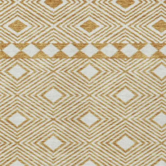 Gold And Ivory Geometric Washable Indoor Outdoor Area Rug Photo 6