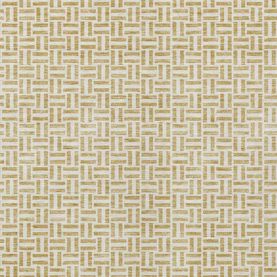 Gold And Ivory Geometric Washable Indoor Outdoor Area Rug Photo 7