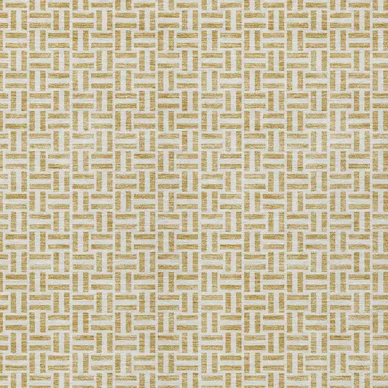 Gold And Ivory Geometric Washable Indoor Outdoor Area Rug Photo 7