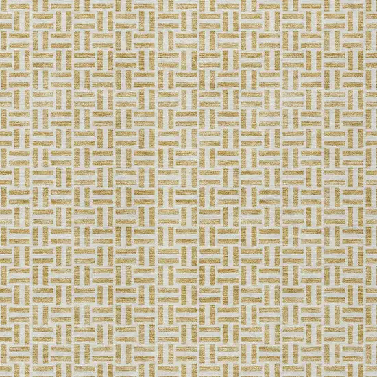 Gold And Ivory Geometric Washable Indoor Outdoor Area Rug Photo 7