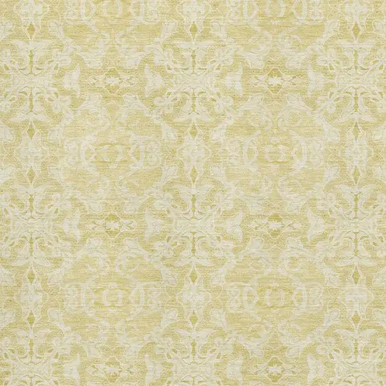Gold And Ivory Medallion Washable Area Rug With UV Protection Photo 3