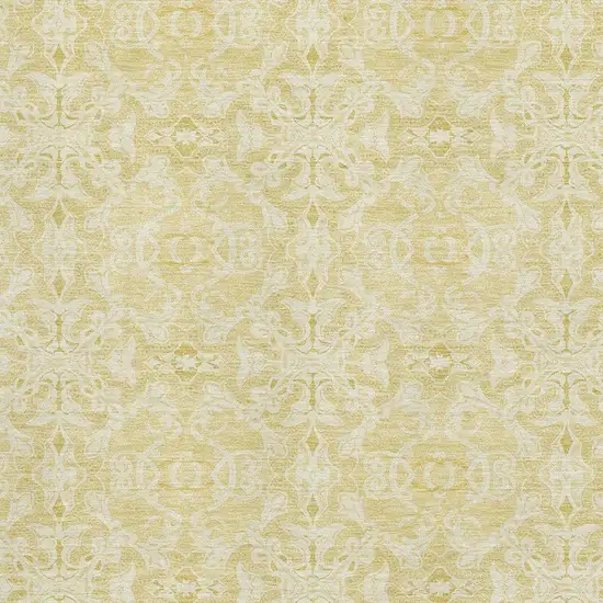 Gold And Ivory Medallion Washable Area Rug With UV Protection Photo 3