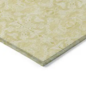 Photo of Gold And Ivory Medallion Washable Indoor Outdoor Area Rug
