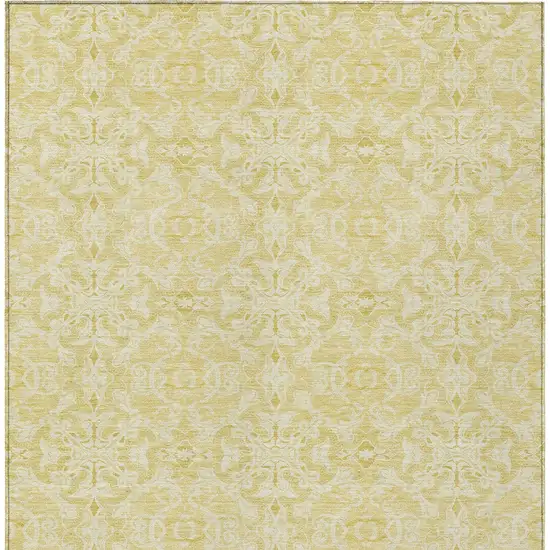 Gold And Ivory Medallion Washable Indoor Outdoor Area Rug Photo 7