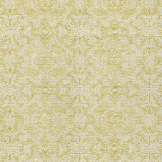Gold And Ivory Medallion Washable Indoor Outdoor Area Rug Photo 6