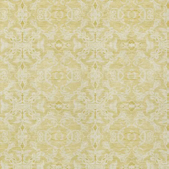 Gold And Ivory Medallion Washable Indoor Outdoor Area Rug Photo 6