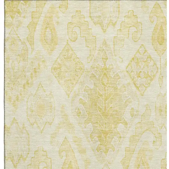 Gold And Ivory Moroccan Washable Area Rug With UV Protection Photo 3