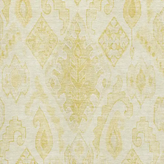 Gold And Ivory Moroccan Washable Area Rug With UV Protection Photo 3