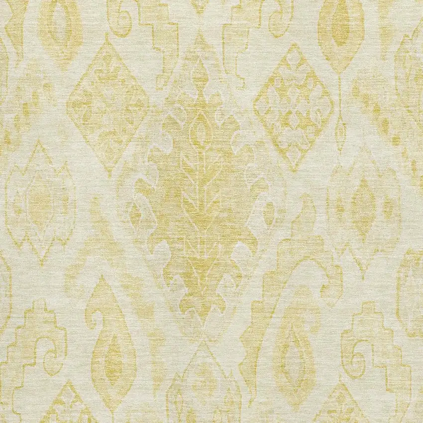 Gold And Ivory Moroccan Washable Area Rug With UV Protection Photo 3