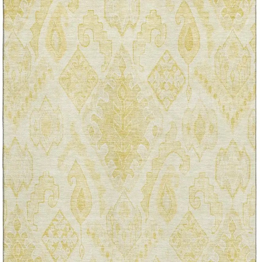 Gold And Ivory Moroccan Washable Area Rug With UV Protection Photo 4
