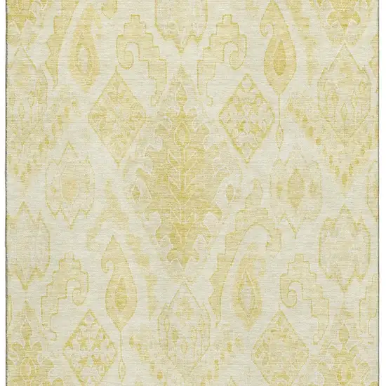 Gold And Ivory Moroccan Washable Area Rug With UV Protection Photo 3