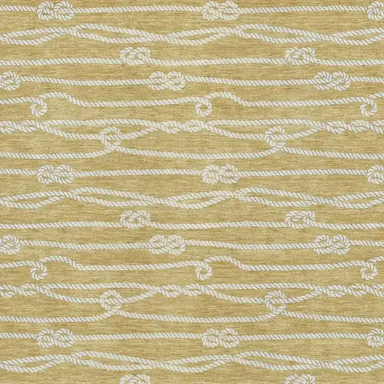 Gold And Ivory Nautical Washable Area Rug With UV Protection Photo 4