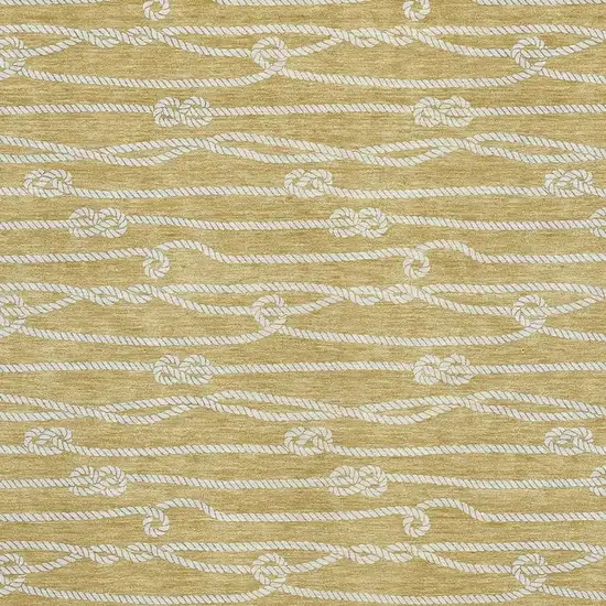 Gold And Ivory Nautical Washable Area Rug With UV Protection Photo 4