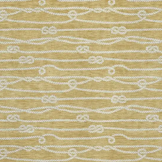 Gold And Ivory Nautical Washable Area Rug With UV Protection Photo 4