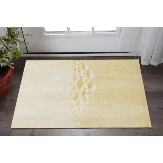 Gold And Ivory Nautical Washable Area Rug With UV Protection Photo 2