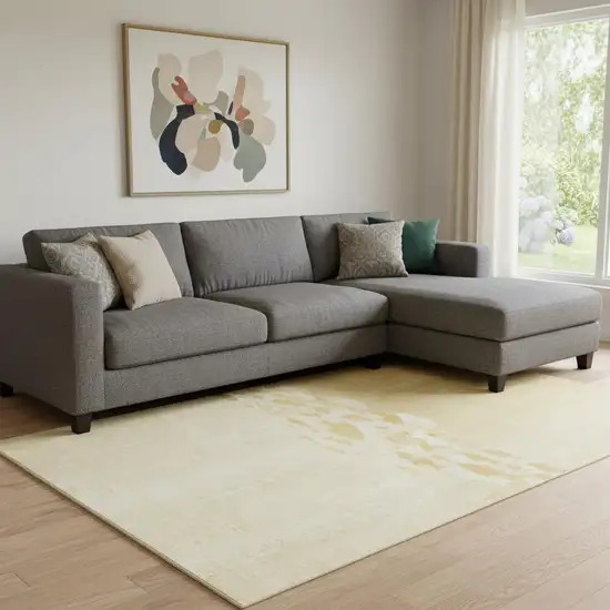 Gold And Ivory Nautical Washable Area Rug With UV Protection Photo 3