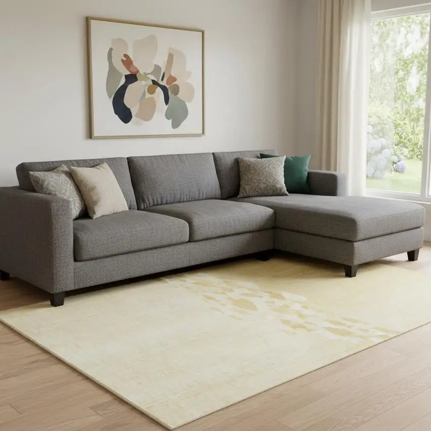 Gold And Ivory Nautical Washable Area Rug With UV Protection Photo 3