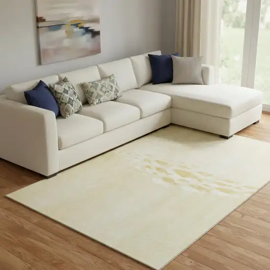 Gold And Ivory Nautical Washable Area Rug With UV Protection Photo 1