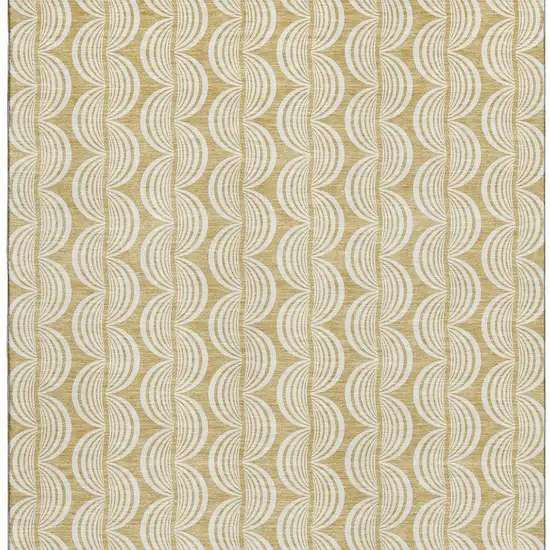 Gold And Ivory Ogee Washable Area Rug With UV Protection Photo 3