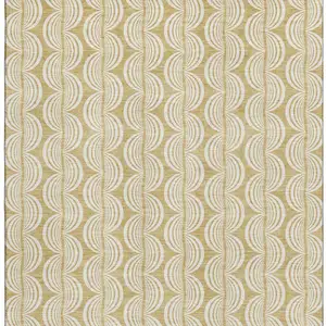 Photo of Gold And Ivory Ogee Washable Area Rug With UV Protection