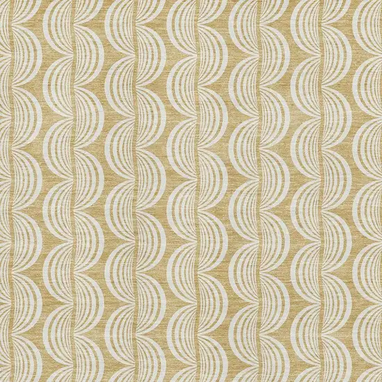 Gold And Ivory Ogee Washable Area Rug With UV Protection Photo 2