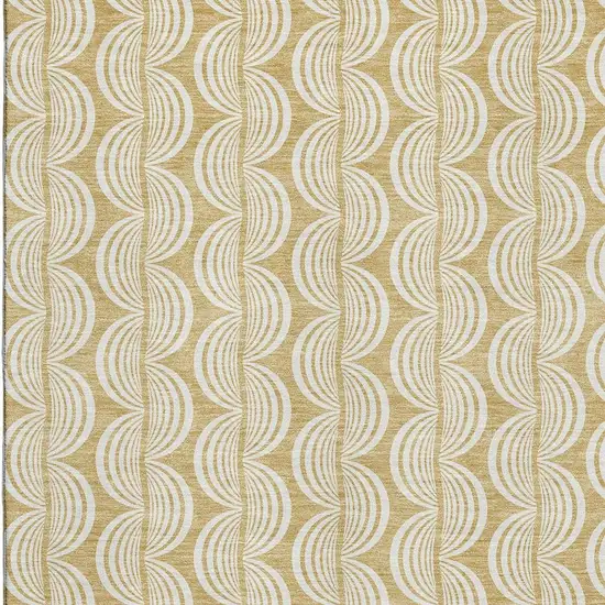 Gold And Ivory Ogee Washable Area Rug With UV Protection Photo 2