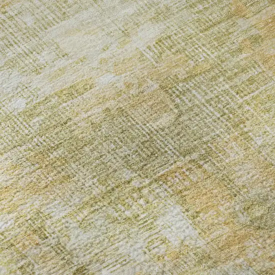 Gold And Ivory Oriental Washable Area Rug With UV Protection Photo 9