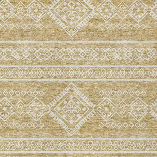 Gold And Ivory Southwestern Washable Indoor Outdoor Area Rug Photo 3