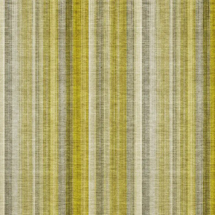 Gold And Ivory Striped Washable Area Rug With UV Protection Photo 4