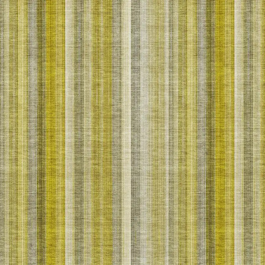 Gold And Ivory Striped Washable Area Rug With UV Protection Photo 4