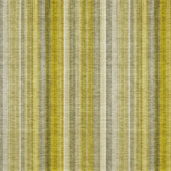 Gold And Ivory Striped Washable Area Rug With UV Protection Photo 4